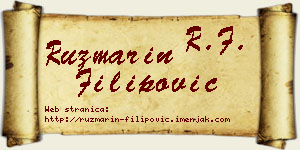 Ruzmarin Filipović vizit kartica